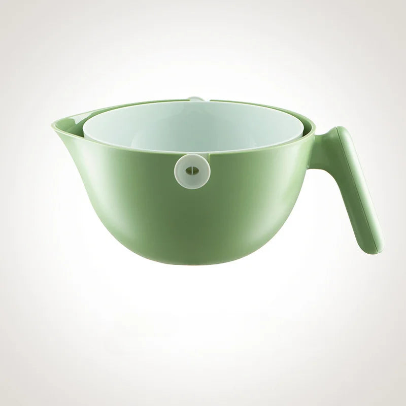 Dual-Layer Rotating Colander with Wash Bowl Premium Food Strainer for Pasta Fruits and Vegetables BPA-Free Kitchen Innovation