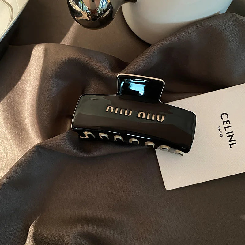 Hot Selling Lazy Acetic Acid Grab Clip Commuter Fashion High-grade Double-sided Hair Clip Back Hair Clip Shark Clip Women