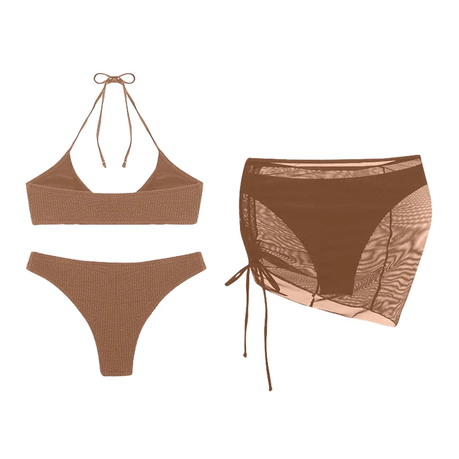 Women'S Summer Beach Swimwear Bikini Cover Up Four Piece Sexy Mesh Cover Up Three Pointed Bikini Swimsuit Fashion Beachwear