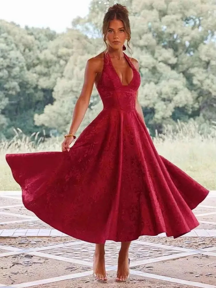 NIDANSSI White Jacquard Pleated Evening Party Dress Women Robes Backless Elegant Sexy Dress Bodycon Long Summer Dress Vestidos