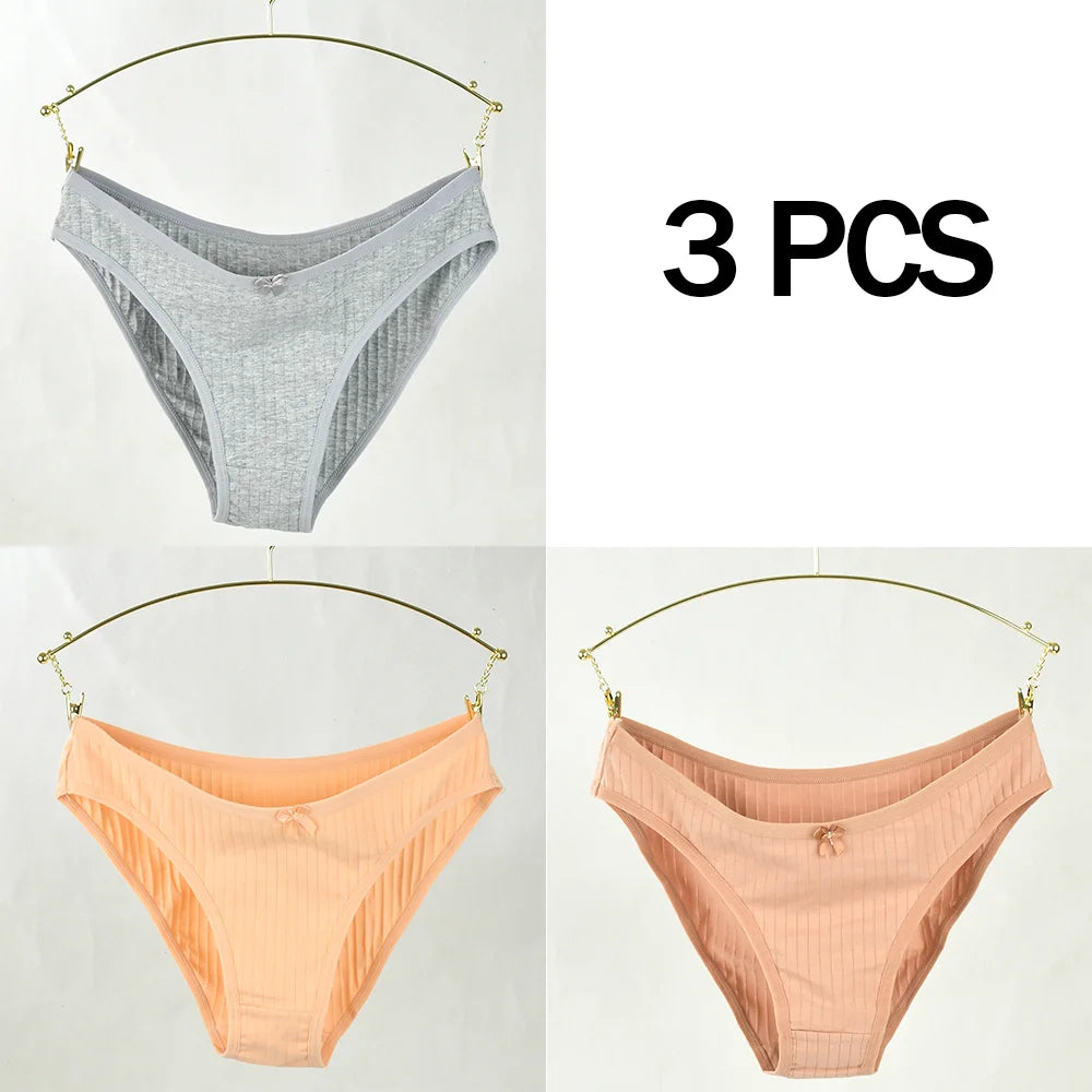 3pcs Women Panties Sexy Underwear Pure Cotton Underwear Panties For Student CuteMid-Waisted Briefs Female Ventilation Underpants