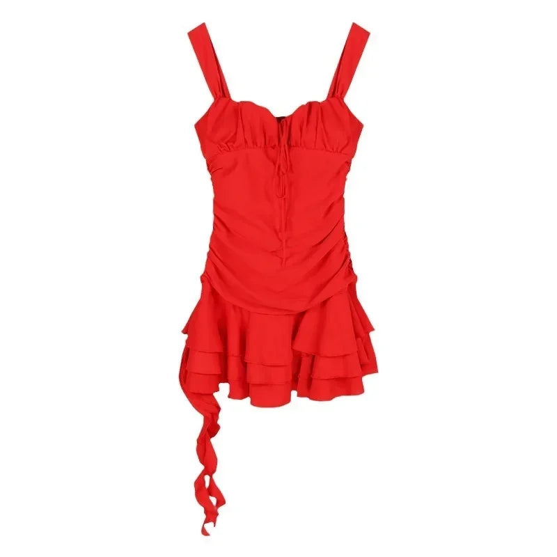 Summer 2024 New Women's Swimsuit: White-Stylish Beach Vacation Dress-Style Thermal Spring Swimwear Red Dress