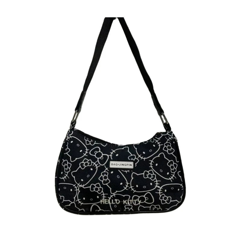 Miniso Hello Kitty Underarm Bag for Women Y2K Sanrio Kuromi Mymelody Messenger Tote Bag Cute Girls Shoulder Bag Purses Handbag