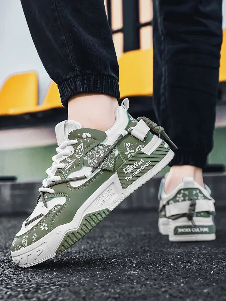 2025 New Summer Men's Shoes Original Casual Flat Shoes Sport Thick Bottom Increased Height Bread Trendy Shoes Skateboard sneaker