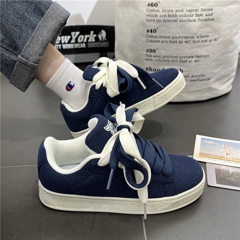 2025 Spring New Casual Couple Casual Shoes Retro Chic Versatile Youth Trend Breathable Height Increasing Sports Skateboard Shoes