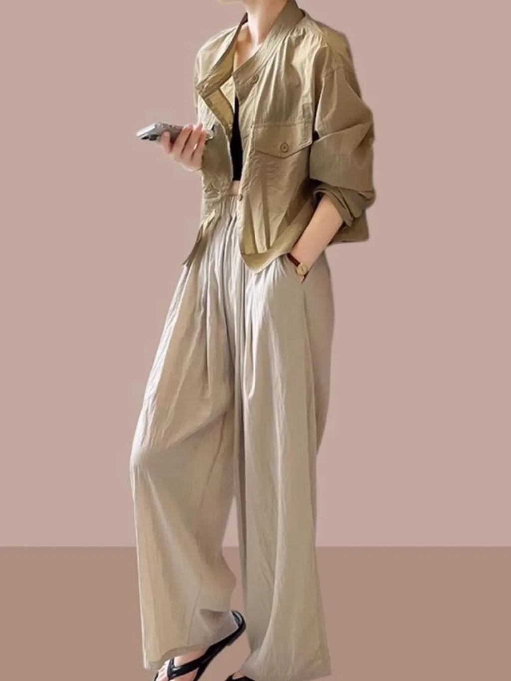 Women's ort Breathable Faion irt Thin Summer New Design Chic Stand Collar Trendy Top Korean Sle Long Sve Button up