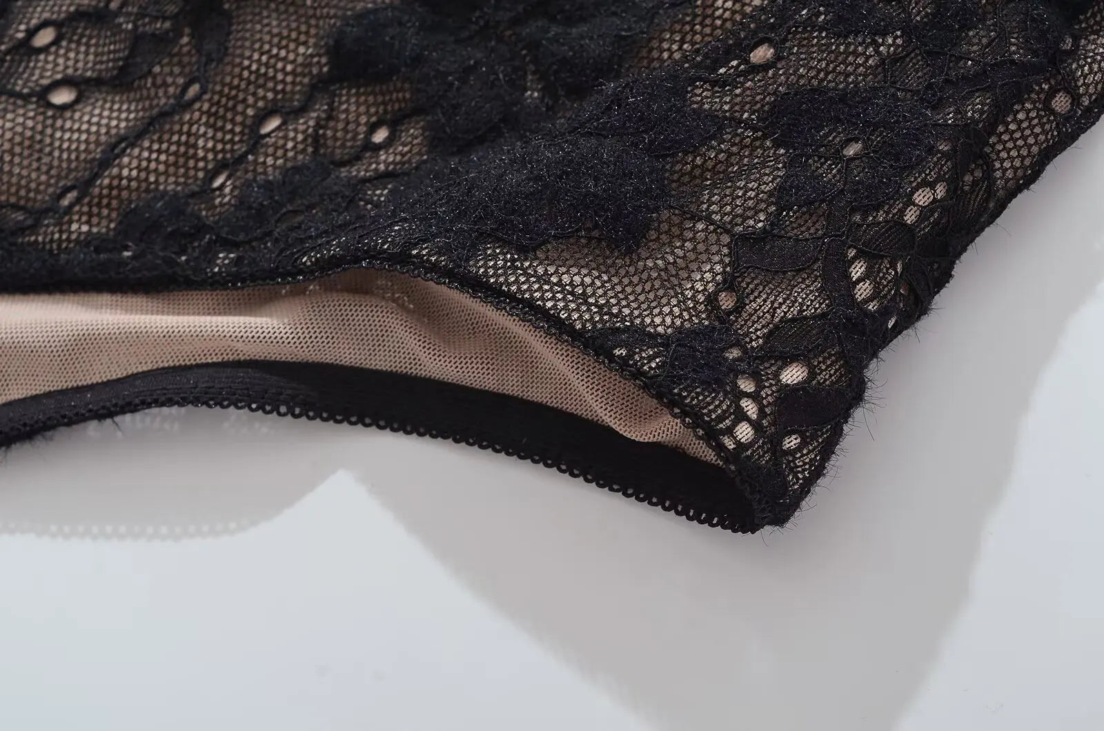 Sexy See Through Lace With Lining Backless Spaghetti Strap Bodysuit Woman Sling Tight Short Jumpsuit Slim fit Rompers Playsuits