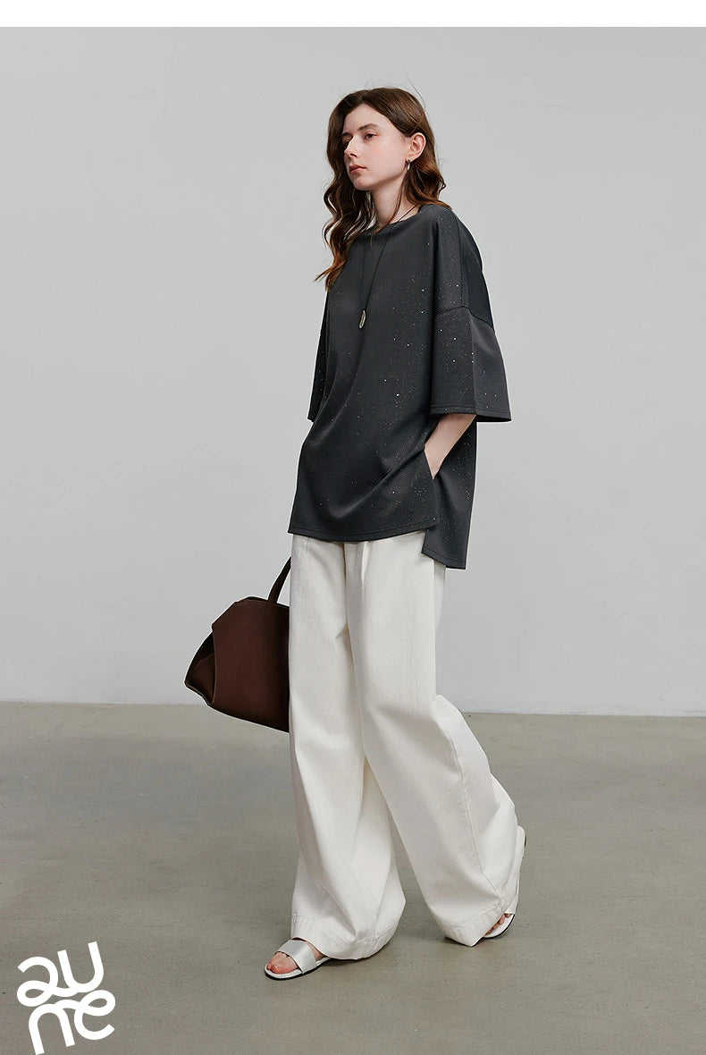 TOYOUTH Women Short Sleeve T shirt 2025 Spring New Tops 8521010