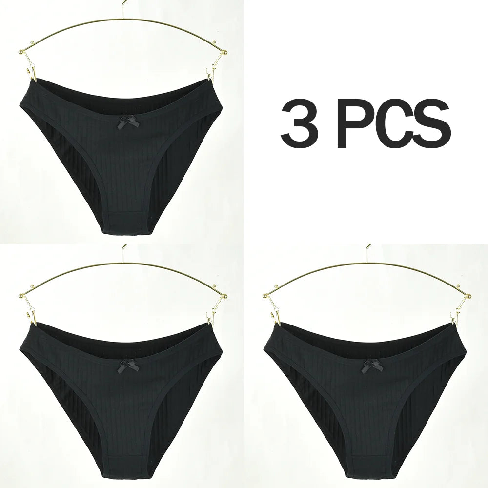 3pcs Women Panties Sexy Underwear Pure Cotton Underwear Panties For Student CuteMid-Waisted Briefs Female Ventilation Underpants