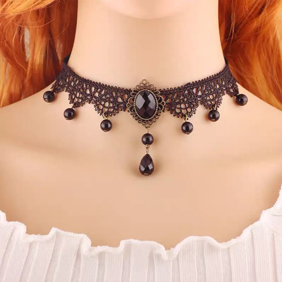 Girl Black Lace Choker Necklace For Women Trendy Neck Chain Collarbone Necklaces Punk Lolita Gothic jewelry For Girls Vintage