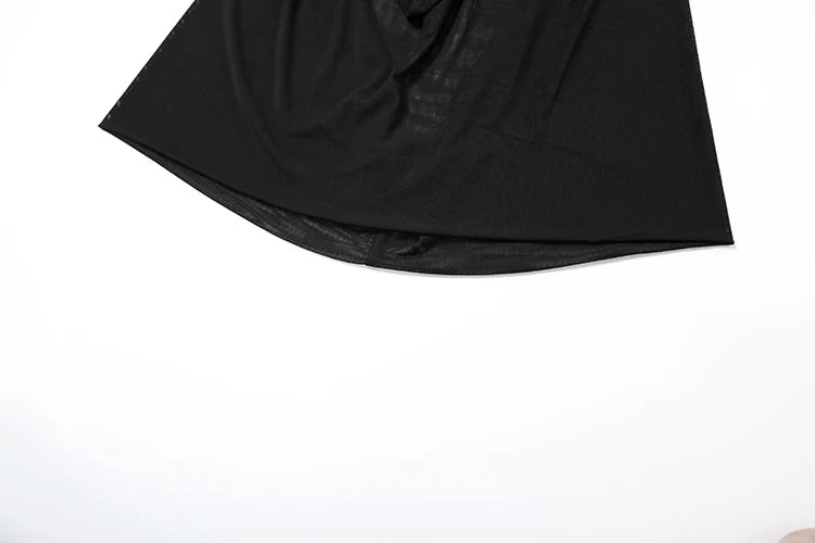 kliou Mesh Swinging Pleated Women 2 Piece Set Summer Solid Simple Halter Backless Chic Tops+Shirring Mini Skirts Coordinate Suit