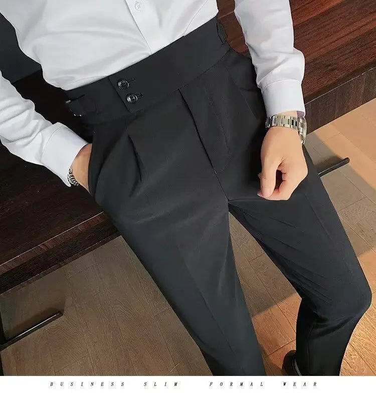 Men's Straight-leg High-waisted Casual Suit Pants High-end Feelslims Slimming Effective Spring Autumn Seasonal Pants