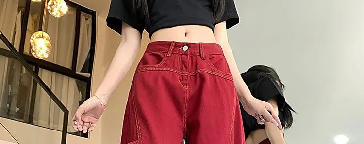 Streetwear Casual Cargo Pants for Women 2025 New Bottoms Straight Trousers Fashion Pockets Korean Pantalon Femme