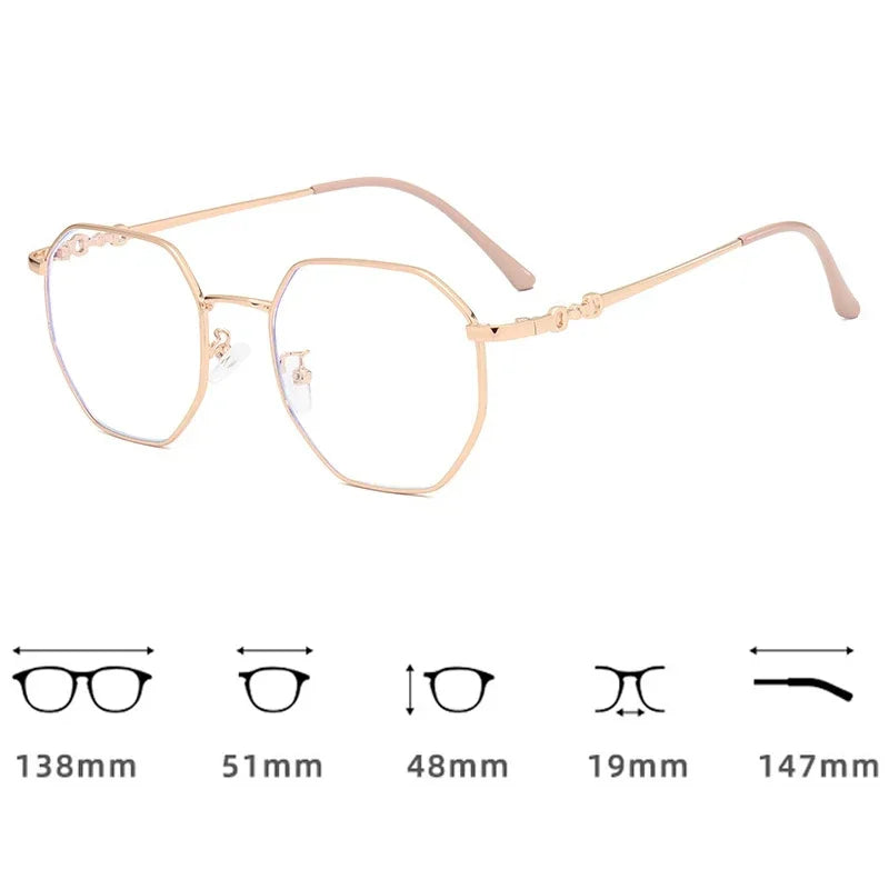 Luxury Anti-blue Light Myopia Glasses Trendy Women's Minus Diopter Eyewear Fashion Near Sighted Glasses Prescription Eyeglasses
