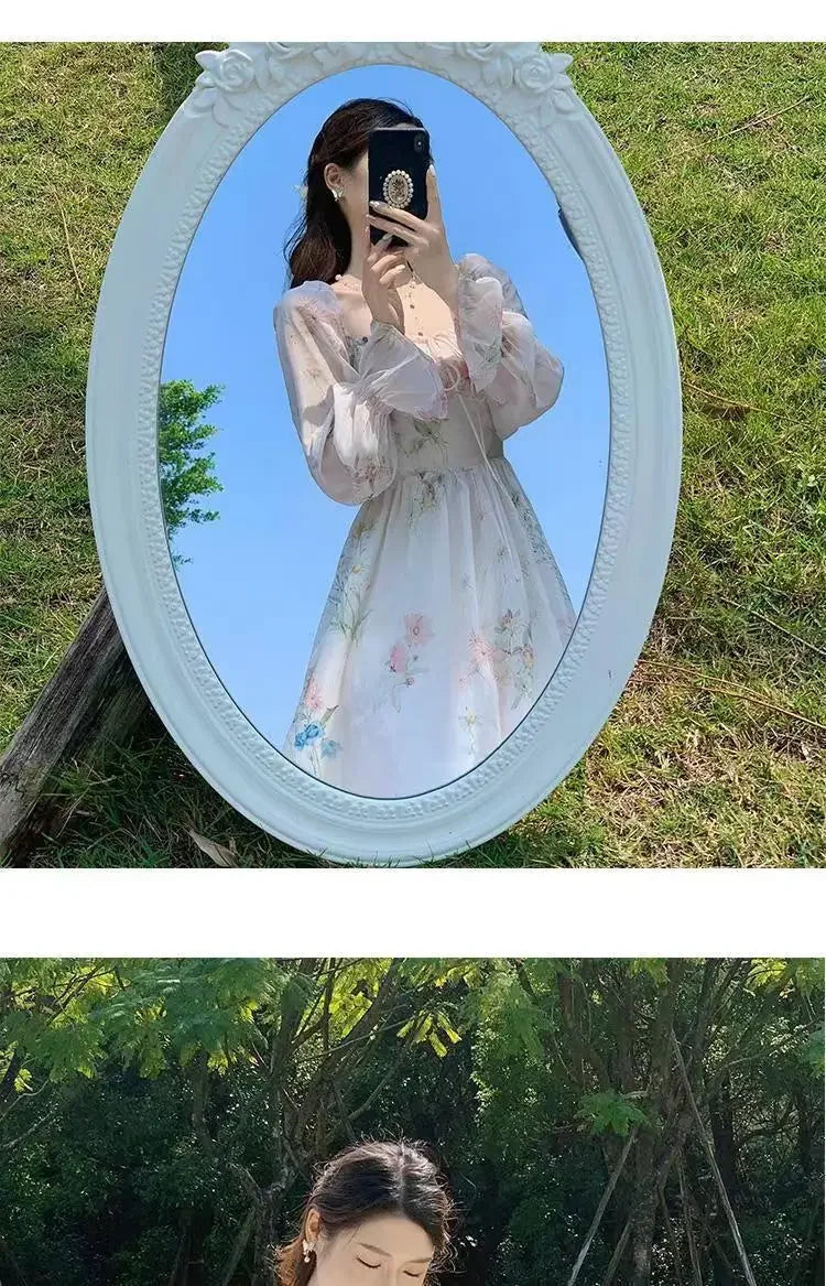 2024 Spring Summer New Chiffon Fragrant Long Sleeve Dress Women's Sweet French Style Gentle Style Long Dress