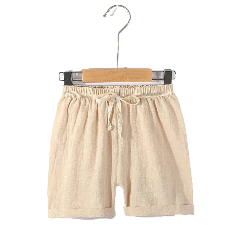 2 4 6 8 10 Years Boys Shorts Kids Sport Pant Baby Summer Clothes Children Linen Soft Cotton Shorts Newborn Toddler Casual Shorts