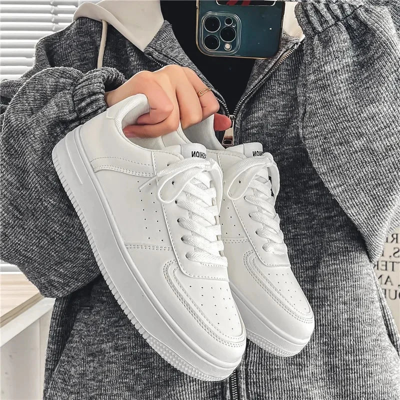 Autumn/Winter Black Casual Men's Shoes Air Force Sports Number 1 Black Kitchen Trendy Shoes Winter Rubber Outsole China Made