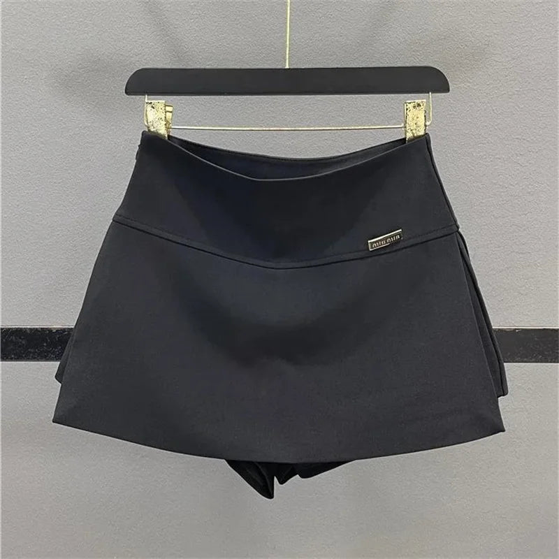 Limiguyue High Quality Brand Y2K A-Line Skirt Women Summer High Waist Mini Skort Split Office Short Skirt Slim Fit Sexy 197A
