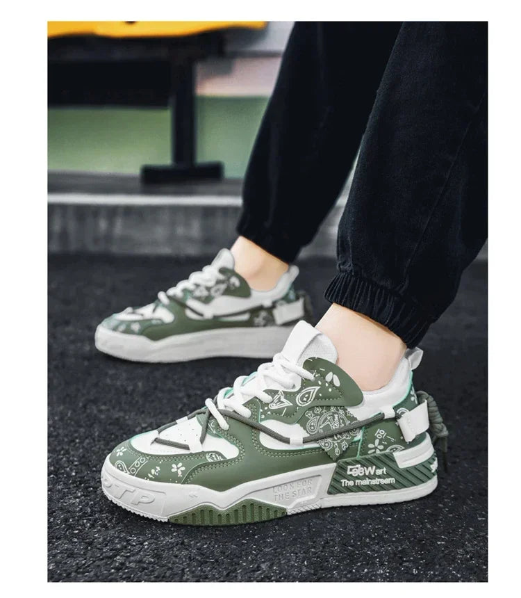 2025 New Summer Men's Shoes Original Casual Flat Shoes Sport Thick Bottom Increased Height Bread Trendy Shoes Skateboard sneaker