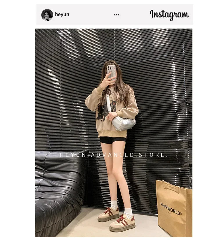 Women's Casual Sports Shoes Spring New Style Versatile Lightweight Lace-Up Mesh Thick Bottom Foot-Extending Dad Sneakers