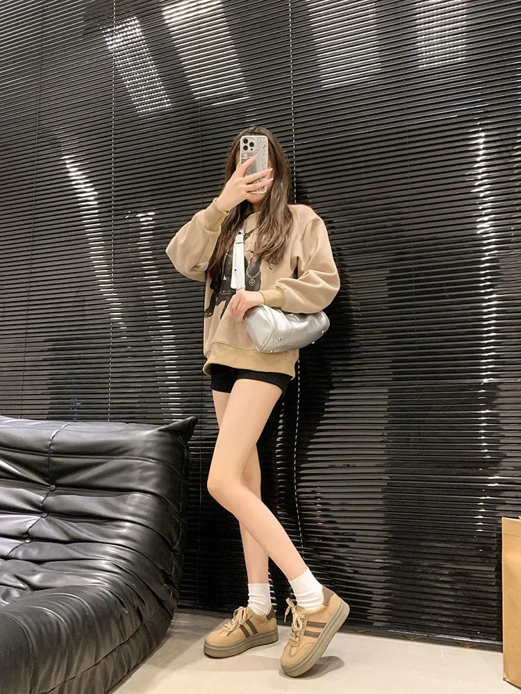 Women's Casual Sports Shoes Spring New Style Versatile Lightweight Lace-Up Mesh Thick Bottom Foot-Extending Dad Sneakers