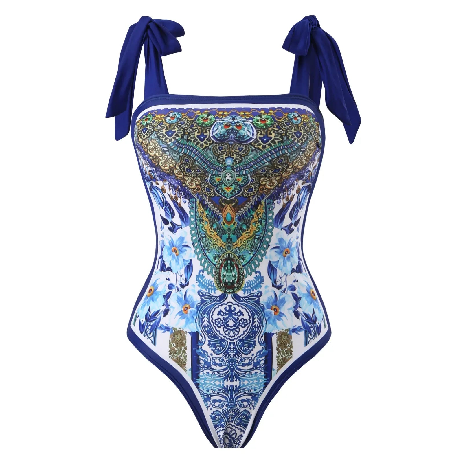 Retro One-Piece Swimsuit Set for Women with Chiffon Skirt Conservative Sexy Swimwear New 2025 Cross-Border AE Stock