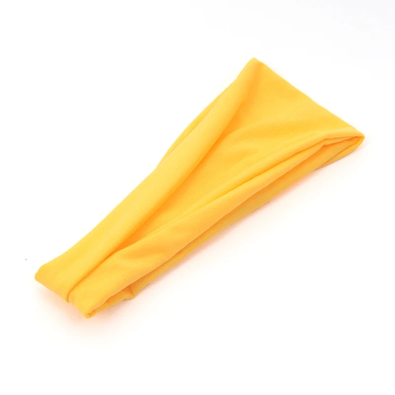 New Women Solid Color Elastic Hair Bands Yoga Headband Fashion Turban Makeup Hair Hoop Vintag Knotted Headwrap Hair Accessories