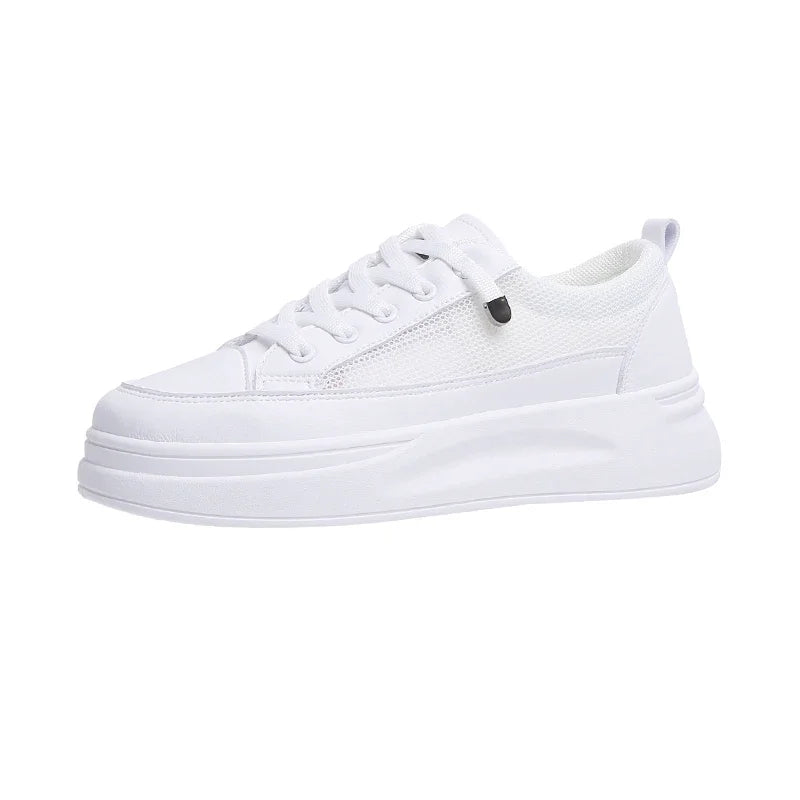 2025 Fashion Mesh Casual Shoes Flats Women Lace Up Dames Sneakers Platform Round Toe Zapatillas Casual Mujer for Summer Spring