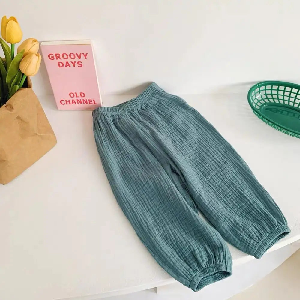Spring Summer Mosquito Resistant Pants Toddler New Casual Loose Trousers Solid Color Pants Outer Wear Boys Girls Versatile Pants