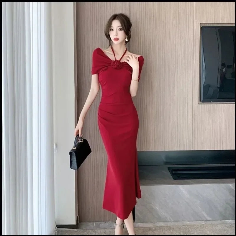 Dresses for Women Short Sleeve Corset Coquette Party Prom Maxi Sexy Long Tight Formal Occasion Bodycon Evening Woman Dress Hot
