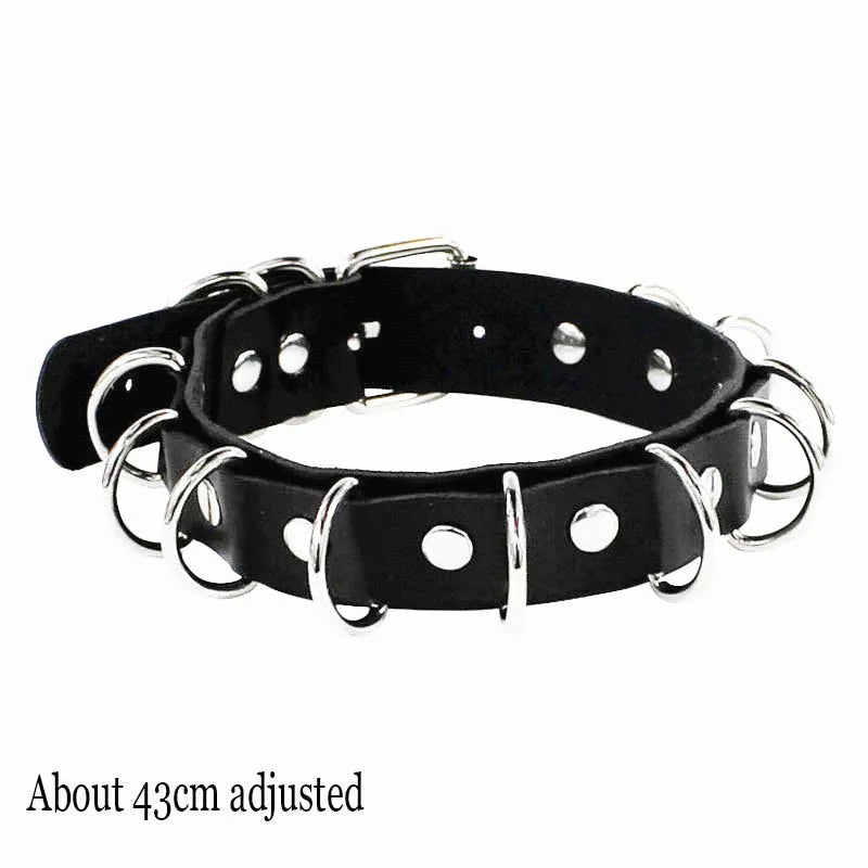 Woman Black Bat Punk Choker Collar Necklace Sexy PU Leather Heart Lock Key Spike Gothic Cosplay Accessories Party Jewelry New