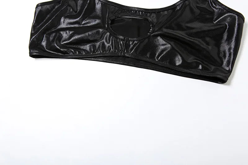 See Through Y2k Clothes Hollow Out Mesh Crop Top Skinny Camisole Mini Ropa De Mujer Rave Outfits 2 Pcs Set T Shirts For Women