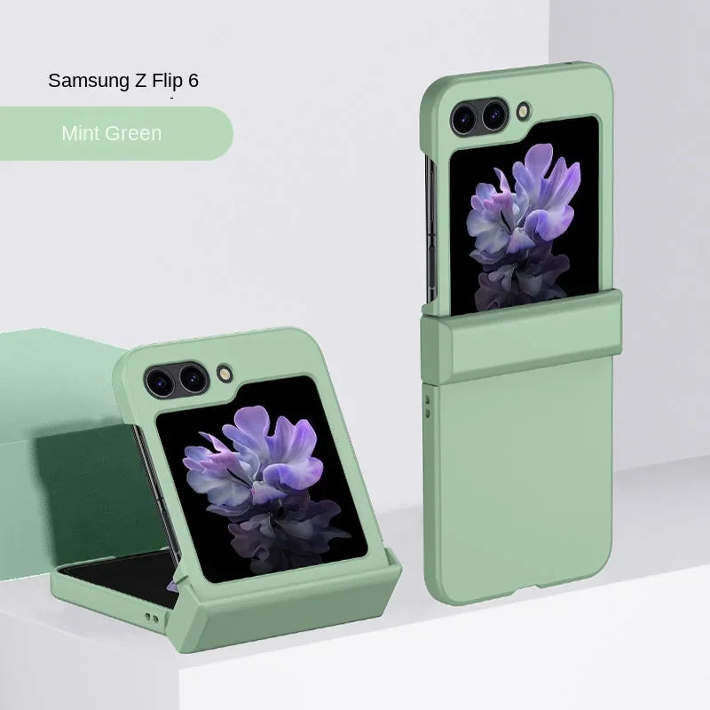 Skin Feel Hard Shell Phone Case for Samsung Galaxy Z Flip 6 5 4 3  Flip6 Flip5 Flip4 Flip3 5G Hinge Protection Shockproof Cover