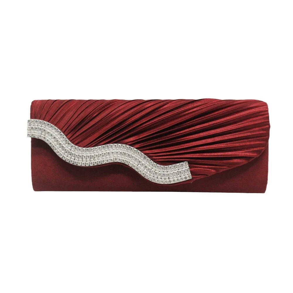 Fashion Shiny Evening Clutch Bag for Women's Wedding Party Banquet Female Crystal Day Long Purse Chain Diamond Shoulder Bag