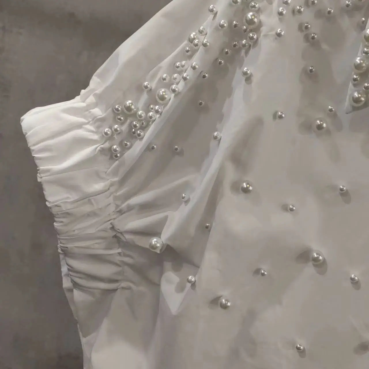 Pearls Beads Stitch Cotton Short Sleeve Blouses Shirts Women 2025 Spring Summer New Fashion Trend Loose Casual Tops Blusas