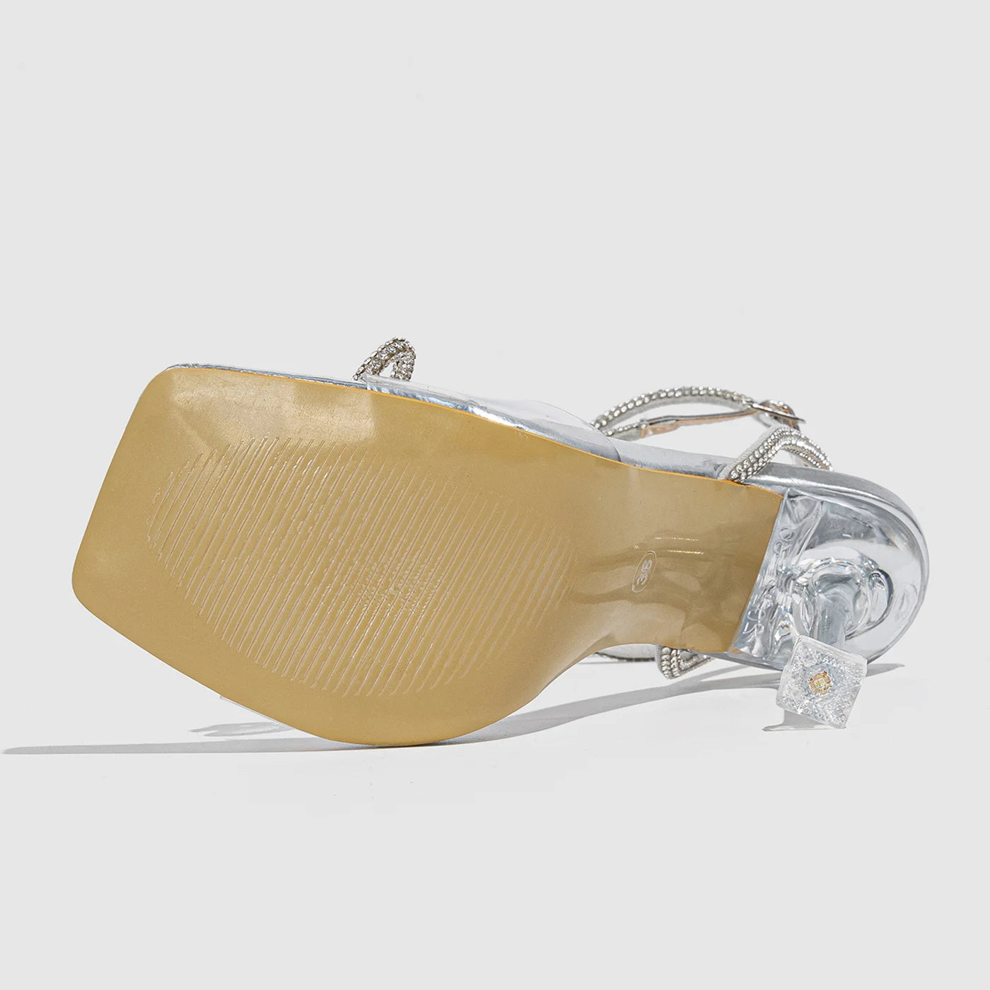 Eilyken PVC Transparent Butterfly-knot Ankle Buckle Strap Women Sandals Sexy Stripper Banquet Thin High Heels Shoes