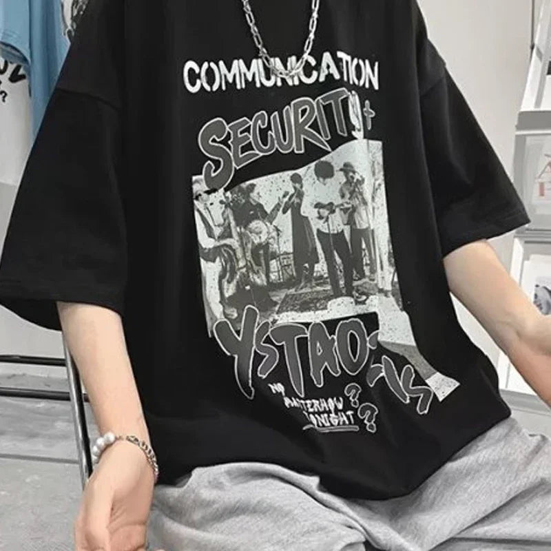 Hip-hop Women's T-shirt Oversized Streetwear Vintage T Shirt Grunge Harajuku Short Sleeve Y2k Tops Female Fashion Clothes Tee