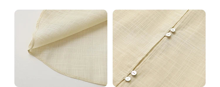 CHIC VEN New Women Shirt Retro Loose Casual Single Breasted Long Sleeve Back Slit Thin Transparent Female Blouses Summer 2025