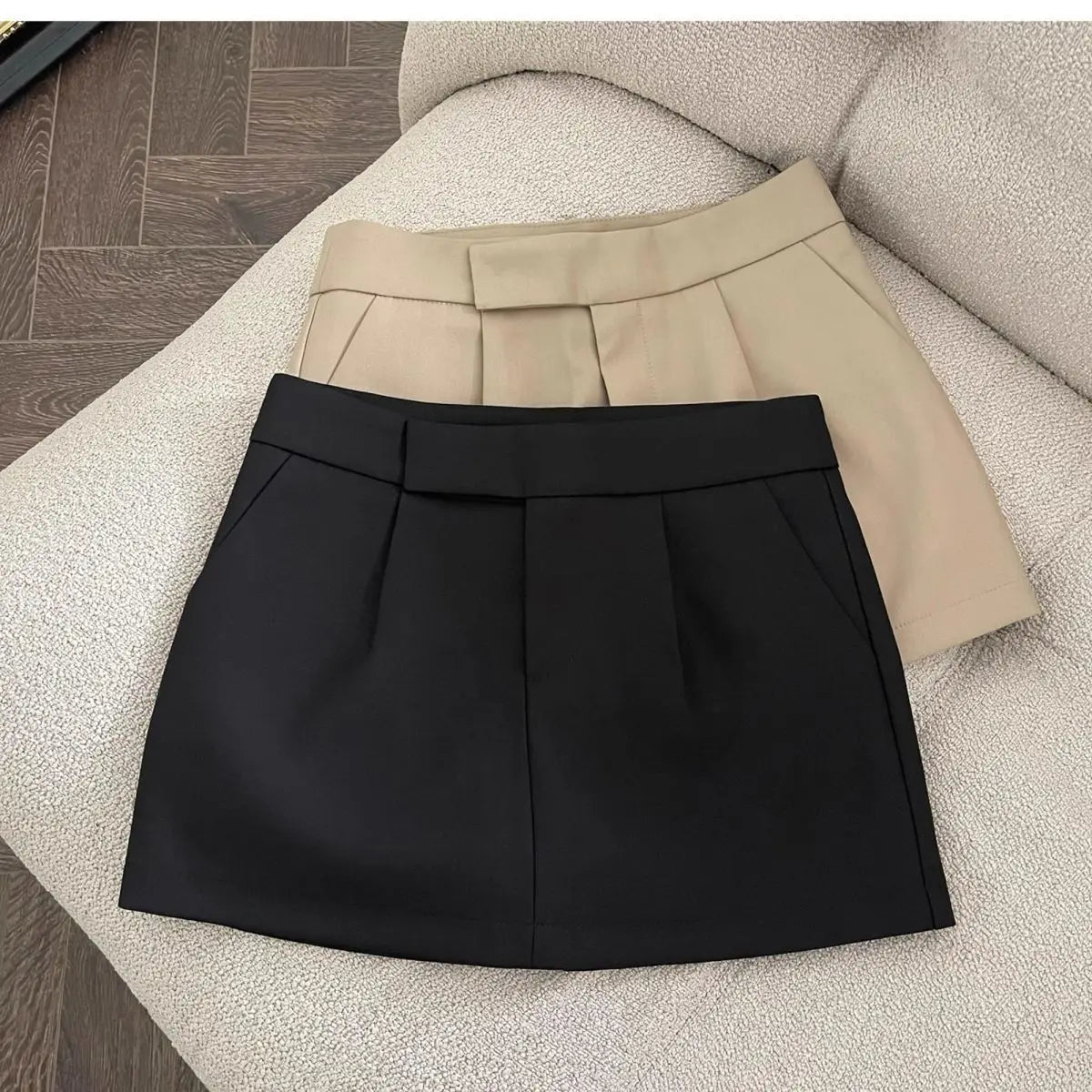 Vintage Skirts Women Fashion Streetwear Casual Skirts Solid Pockets Wrap The Buttocks Sweet Mini 2025 New Spring Summer Skirts
