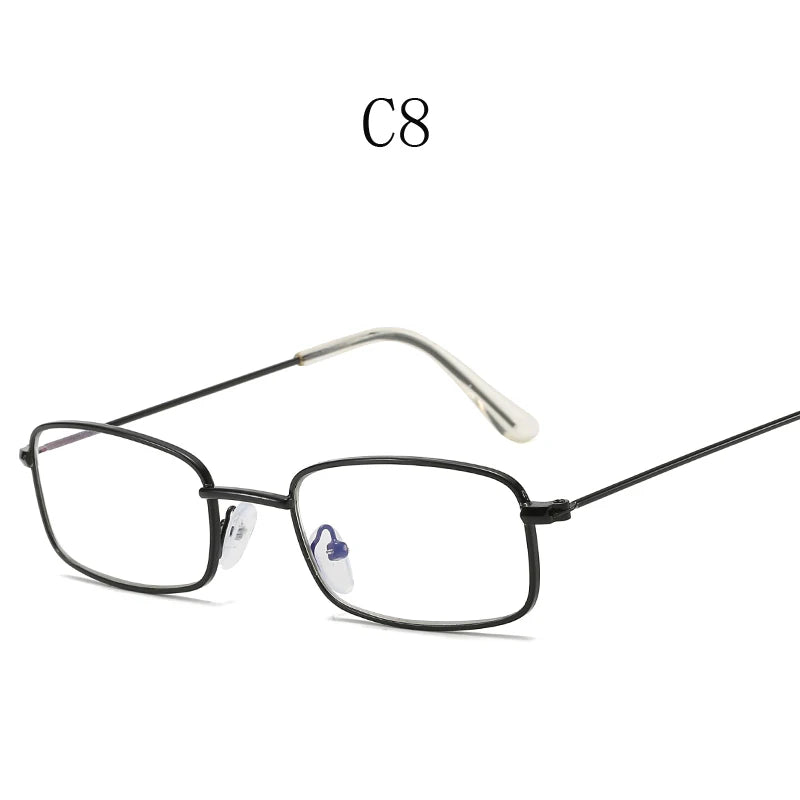 Y2K Harajuku Small Square Frame Glasses Women Retro Metal Eyeglasses Clear Spectacle Decorative Eyewear
