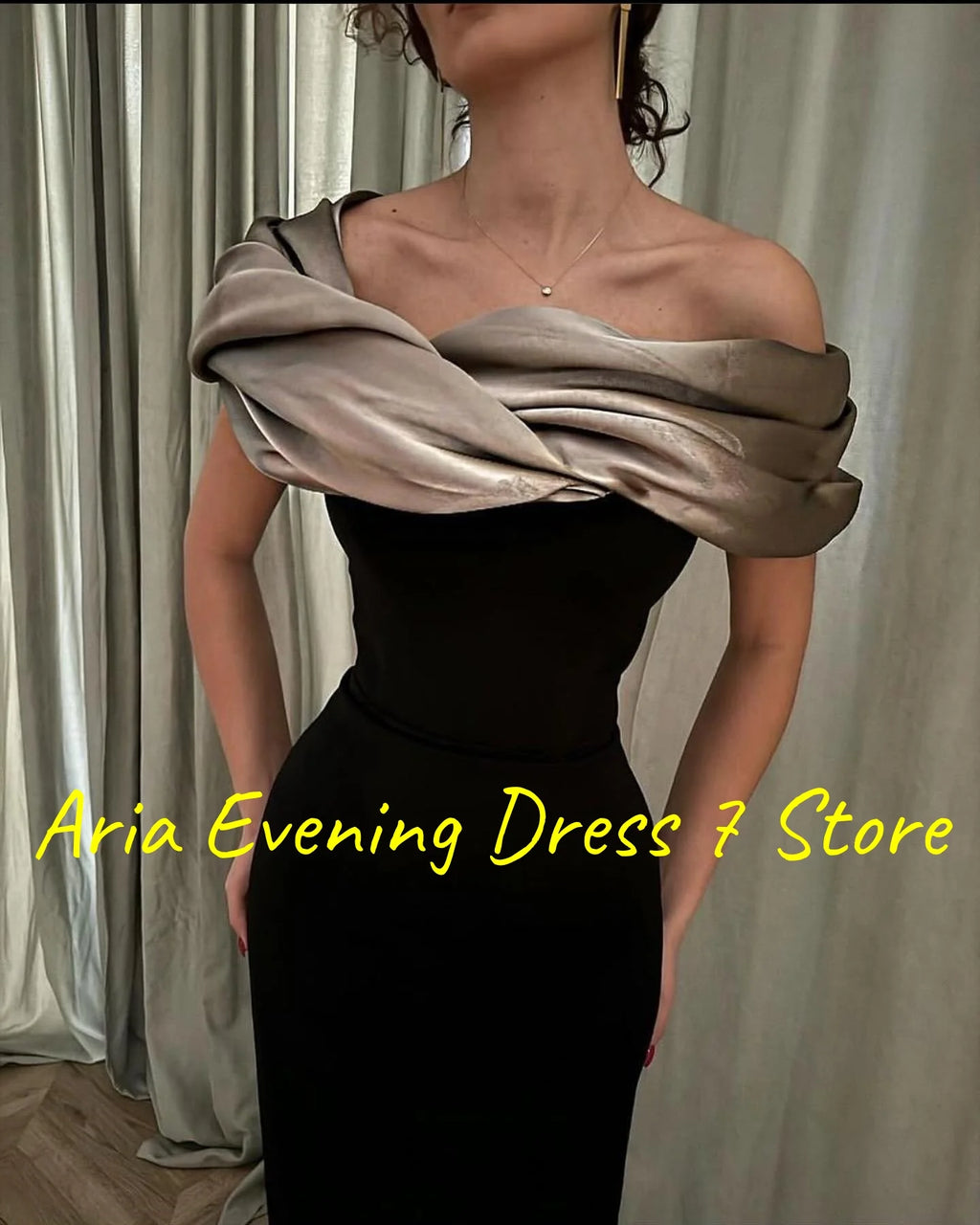 Customized  Modern Jersey Off the Shoulder Evening Dresses Temperament Boat Neck Celebrity Gowns Custom Size Vestido De