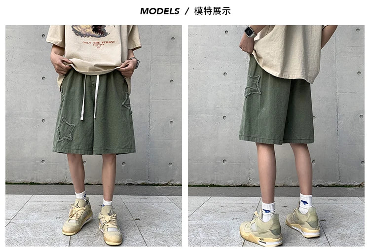 2024 Summer Shorts Men Loose spodenki meskie Vintage Denim Basic SimpleHot Sale High Waist Leisure Ulzzang Streetwear Short
