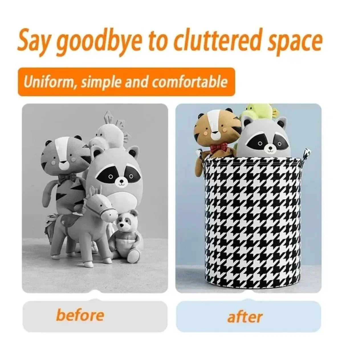 Foldable Large Capacity Laundry Basket Non-Woven Storage Bucket Bathroom Toys Dirty Clothes Household Organizer Laundry Hamper