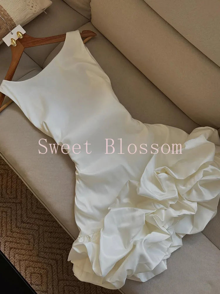 Summer Elegant White Sweet Slim Dress Women French Retro Sleeveless Bud Hepburn Dresses New Fashion Aesthetic Party Clothes 2025