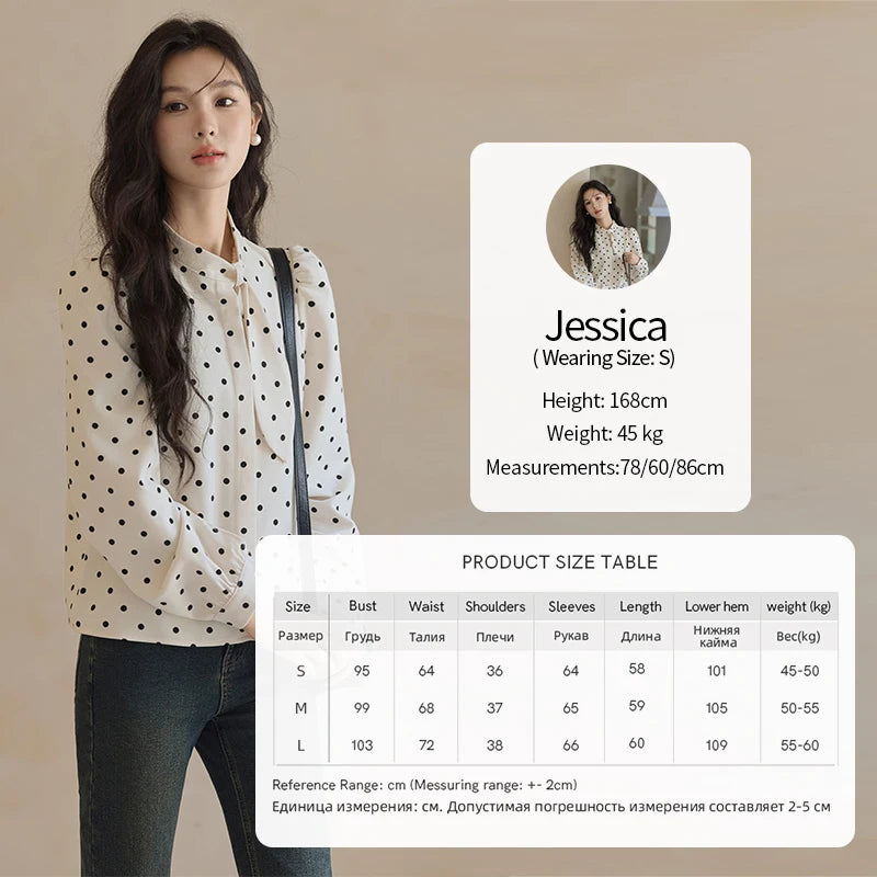 MISHOW Wave Point Long Sleeve Brushed Blouse Rabbit Ear Collar 2024 Winter Women Clothes Temperament Thickened Shirts MXD56X1697