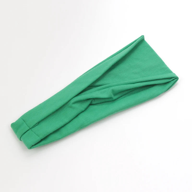 New Women Solid Color Elastic Hair Bands Yoga Headband Fashion Turban Makeup Hair Hoop Vintag Knotted Headwrap Hair Accessories