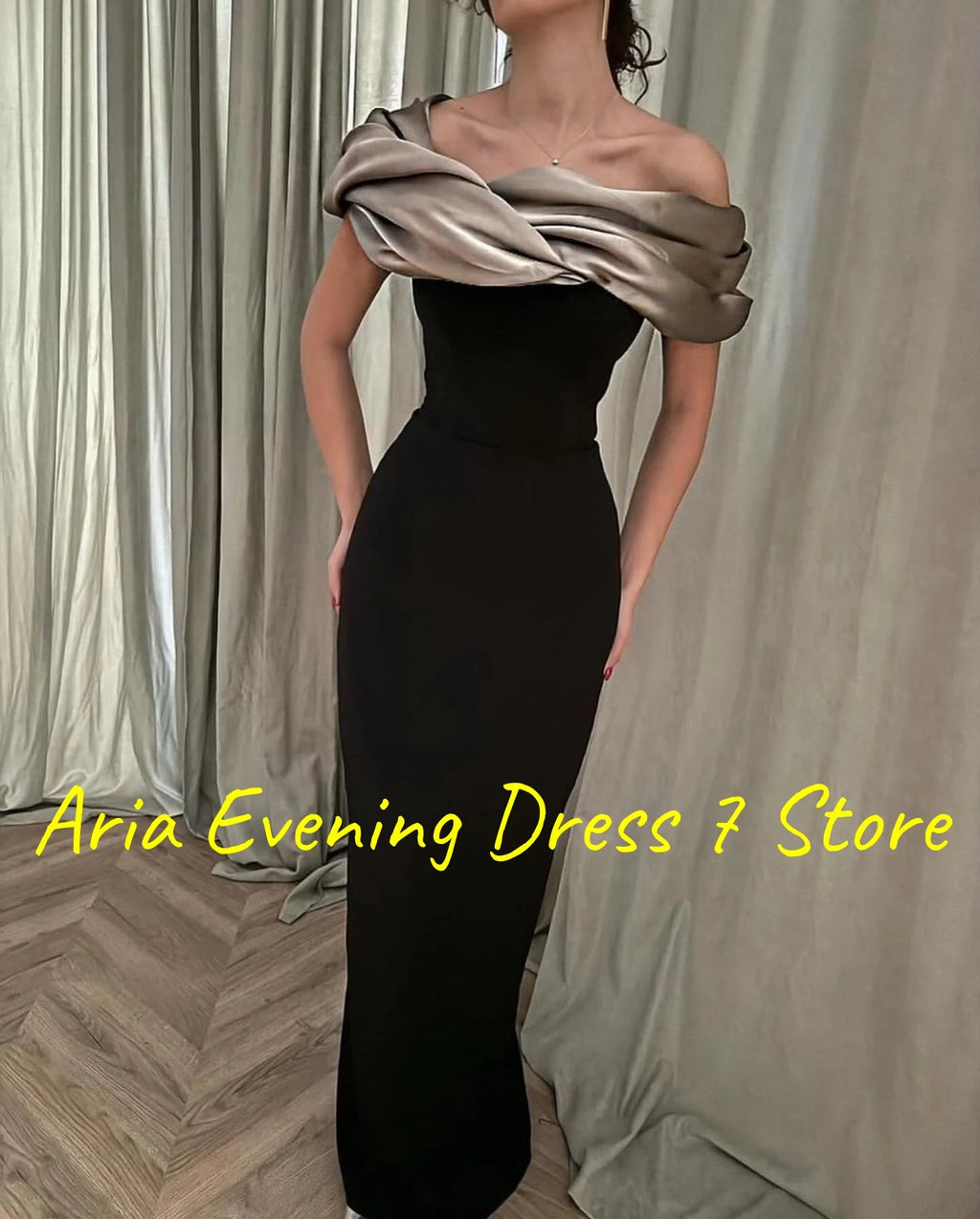 Customized  Modern Jersey Off the Shoulder Evening Dresses Temperament Boat Neck Celebrity Gowns Custom Size Vestido De