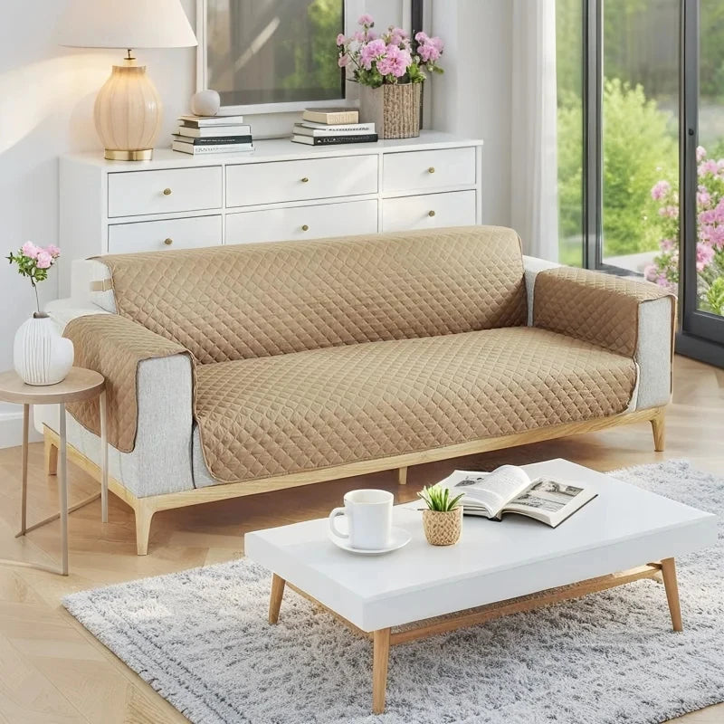 Sofa Cover Pet Dog Kids Sofa Mat Couch Slipcovers For Living Room Furniture Protector Covers Washable Home Decor Coffee Khaki
