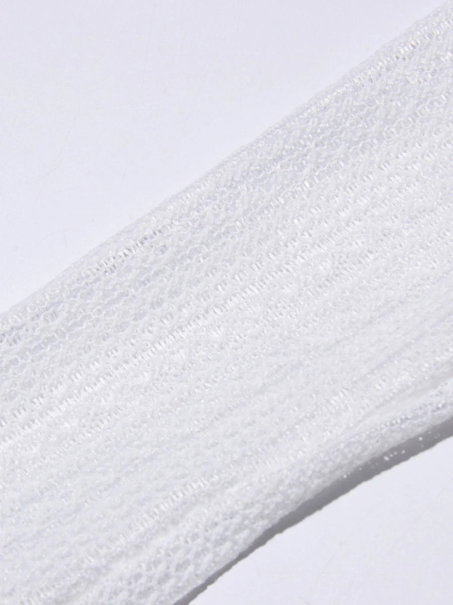 TWOTWINSTYLE Solid Hollow Out Slimming Dresses for Women O Neck Long Sleeve High Waist Temperament Dress Female Fashion