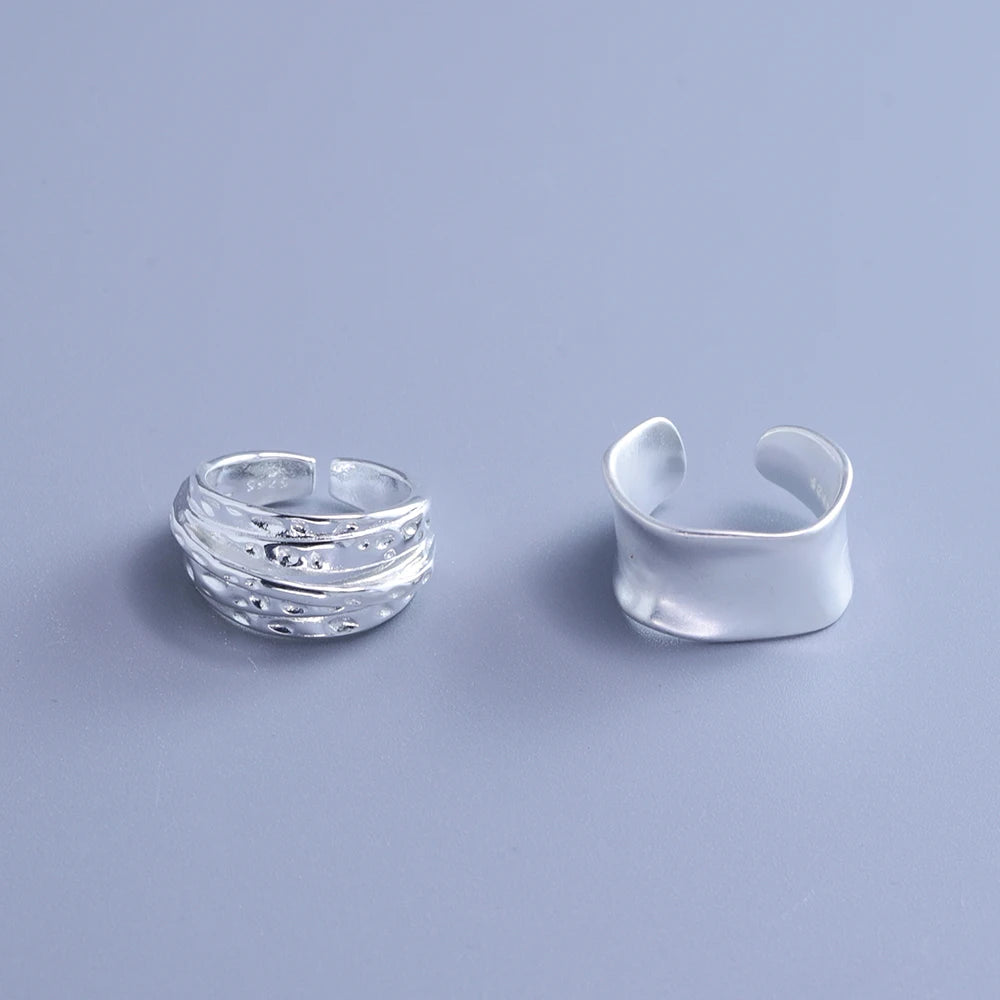 VENTFILLE 925 Sterling Silver Irregular Ring for Women Geometry Versatile Minimalism  Accessories Jewelry Gift Dropshipping